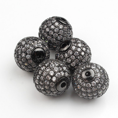 3 tk Micro Pave tsirkooniumoksiidi helmed ümmarguse geomeetriaga metallist kuubikujulised tsirkoonhelmed meisterdamiseks käevõru kaelakee disainiga ehete käsitöö tegemiseks