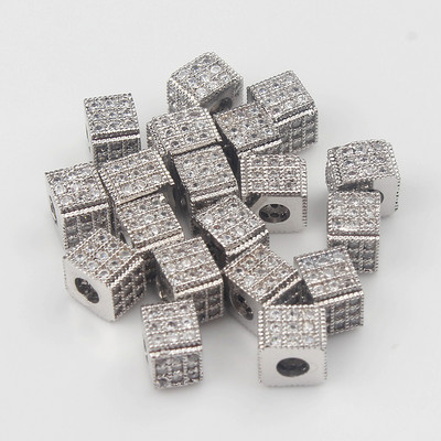 3 tk Micro Pave tsirkooniumoksiidi helmed ümmarguse geomeetriaga metallist kuubikujulised tsirkoonhelmed meisterdamiseks käevõru kaelakee disainiga ehete käsitöö tegemiseks