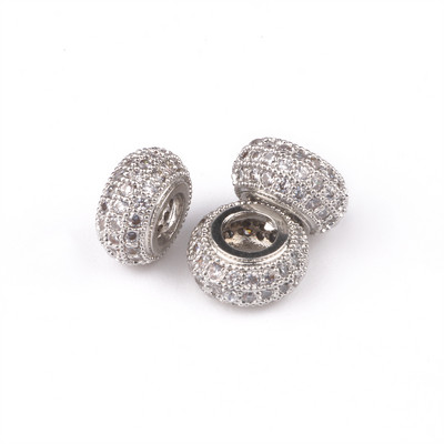 3 tk Micro Pave tsirkooniumoksiidi helmed ümmarguse geomeetriaga metallist kuubikujulised tsirkoonhelmed meisterdamiseks käevõru kaelakee disainiga ehete käsitöö tegemiseks