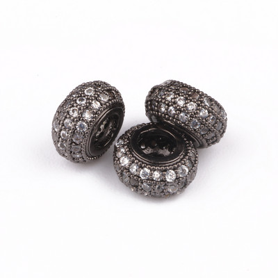 3 tk Micro Pave tsirkooniumoksiidi helmed ümmarguse geomeetriaga metallist kuubikujulised tsirkoonhelmed meisterdamiseks käevõru kaelakee disainiga ehete käsitöö tegemiseks