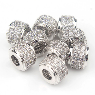 3 tk Micro Pave tsirkooniumoksiidi helmed ümmarguse geomeetriaga metallist kuubikujulised tsirkoonhelmed meisterdamiseks käevõru kaelakee disainiga ehete käsitöö tegemiseks