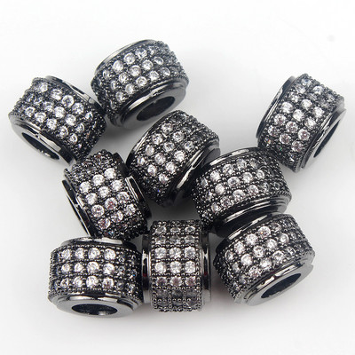 3 tk Micro Pave tsirkooniumoksiidi helmed ümmarguse geomeetriaga metallist kuubikujulised tsirkoonhelmed meisterdamiseks käevõru kaelakee disainiga ehete käsitöö tegemiseks