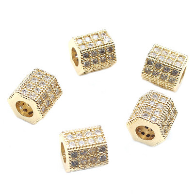 3 tk Micro Pave tsirkooniumoksiidi helmed ümmarguse geomeetriaga metallist kuubikujulised tsirkoonhelmed meisterdamiseks käevõru kaelakee disainiga ehete käsitöö tegemiseks