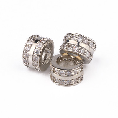 3 tk Micro Pave tsirkooniumoksiidi helmed ümmarguse geomeetriaga metallist kuubikujulised tsirkoonhelmed meisterdamiseks käevõru kaelakee disainiga ehete käsitöö tegemiseks