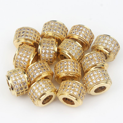 3 tk Micro Pave tsirkooniumoksiidi helmed ümmarguse geomeetriaga metallist kuubikujulised tsirkoonhelmed meisterdamiseks käevõru kaelakee disainiga ehete käsitöö tegemiseks