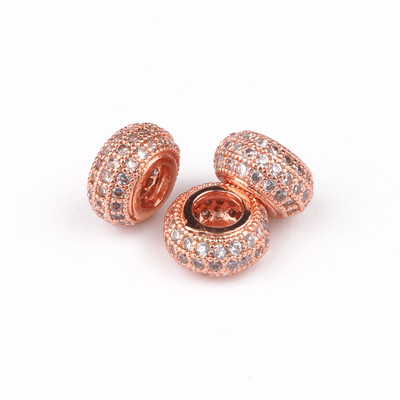 3 tk Micro Pave tsirkooniumoksiidi helmed ümmarguse geomeetriaga metallist kuubikujulised tsirkoonhelmed meisterdamiseks käevõru kaelakee disainiga ehete käsitöö tegemiseks