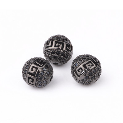 3 tk Micro Pave tsirkooniumoksiidi helmed ümmarguse geomeetriaga metallist kuubikujulised tsirkoonhelmed meisterdamiseks käevõru kaelakee disainiga ehete käsitöö tegemiseks