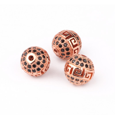 3 tk Micro Pave tsirkooniumoksiidi helmed ümmarguse geomeetriaga metallist kuubikujulised tsirkoonhelmed meisterdamiseks käevõru kaelakee disainiga ehete käsitöö tegemiseks