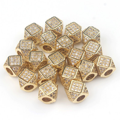 3 tk Micro Pave tsirkooniumoksiidi helmed ümmarguse geomeetriaga metallist kuubikujulised tsirkoonhelmed meisterdamiseks käevõru kaelakee disainiga ehete käsitöö tegemiseks