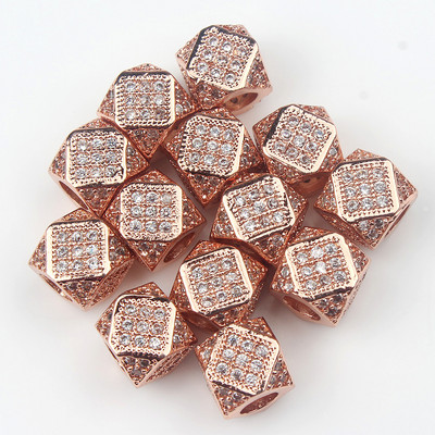 3 tk Micro Pave tsirkooniumoksiidi helmed ümmarguse geomeetriaga metallist kuubikujulised tsirkoonhelmed meisterdamiseks käevõru kaelakee disainiga ehete käsitöö tegemiseks