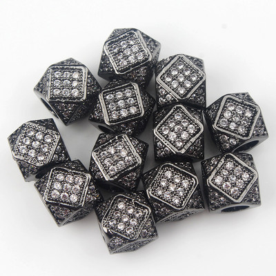 3 tk Micro Pave tsirkooniumoksiidi helmed ümmarguse geomeetriaga metallist kuubikujulised tsirkoonhelmed meisterdamiseks käevõru kaelakee disainiga ehete käsitöö tegemiseks