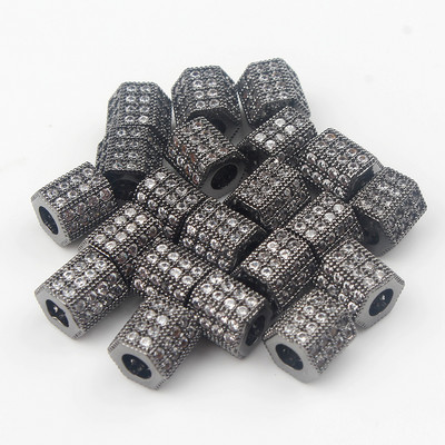 3 tk Micro Pave tsirkooniumoksiidi helmed ümmarguse geomeetriaga metallist kuubikujulised tsirkoonhelmed meisterdamiseks käevõru kaelakee disainiga ehete käsitöö tegemiseks