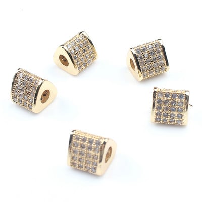 3 tk Micro Pave tsirkooniumoksiidi helmed ümmarguse geomeetriaga metallist kuubikujulised tsirkoonhelmed meisterdamiseks käevõru kaelakee disainiga ehete käsitöö tegemiseks