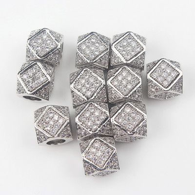 3 tk Micro Pave tsirkooniumoksiidi helmed ümmarguse geomeetriaga metallist kuubikujulised tsirkoonhelmed meisterdamiseks käevõru kaelakee disainiga ehete käsitöö tegemiseks