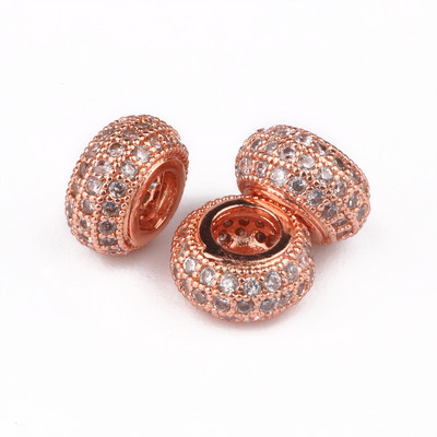 3 tk Micro Pave tsirkooniumoksiidi helmed ümmarguse geomeetriaga metallist kuubikujulised tsirkoonhelmed meisterdamiseks käevõru kaelakee disainiga ehete käsitöö tegemiseks