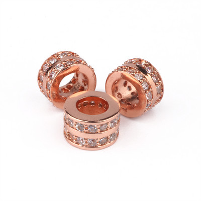 3 tk Micro Pave tsirkooniumoksiidi helmed ümmarguse geomeetriaga metallist kuubikujulised tsirkoonhelmed meisterdamiseks käevõru kaelakee disainiga ehete käsitöö tegemiseks