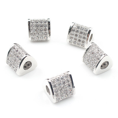 3 tk Micro Pave tsirkooniumoksiidi helmed ümmarguse geomeetriaga metallist kuubikujulised tsirkoonhelmed meisterdamiseks käevõru kaelakee disainiga ehete käsitöö tegemiseks