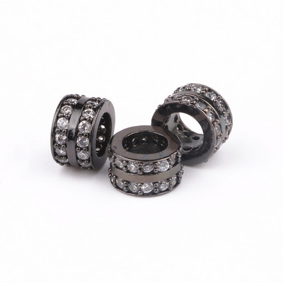 3 tk Micro Pave tsirkooniumoksiidi helmed ümmarguse geomeetriaga metallist kuubikujulised tsirkoonhelmed meisterdamiseks käevõru kaelakee disainiga ehete käsitöö tegemiseks