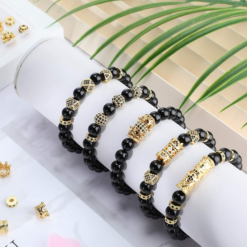 3 tk Micro Pave tsirkooniumoksiidi helmed ümmarguse geomeetriaga metallist kuubikujulised tsirkoonhelmed meisterdamiseks käevõru kaelakee disainiga ehete käsitöö tegemiseks