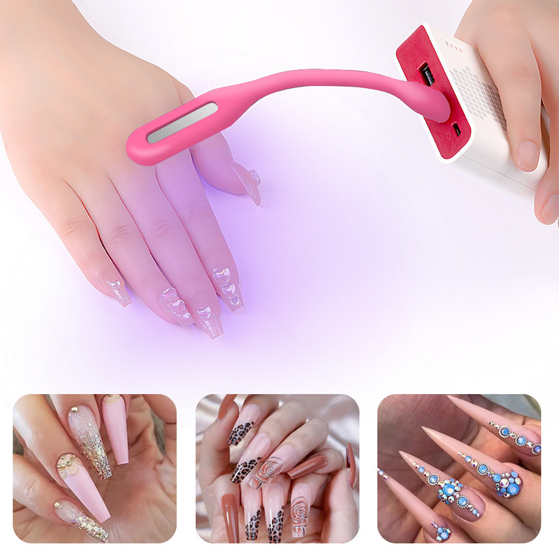 CNHIDS Prijenosna mini USB lampa za fototerapiju noktiju za kućnu upotrebu, sklopiva LED mašina za sušenje noktiju, UV lampa za učvršćivanje gela za nokte Nail Art