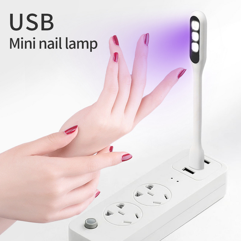 CNHIDS Prijenosna mini USB lampa za fototerapiju noktiju za kućnu upotrebu, sklopiva LED mašina za sušenje noktiju, UV lampa za učvršćivanje gela za nokte Nail Art