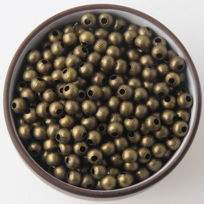 Nalazi za nakit Diy metalne perle zlatne boje/rodij/brončane boje Glatke kuglaste razmaknice perle za izradu nakita 2/2,5/3/4/5/6/8/10 mm