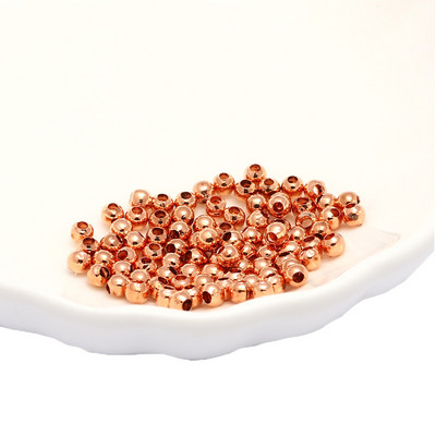 Nalazi za nakit Diy metalne perle zlatne boje/rodij/brončane boje Glatke kuglaste razmaknice perle za izradu nakita 2/2,5/3/4/5/6/8/10 mm