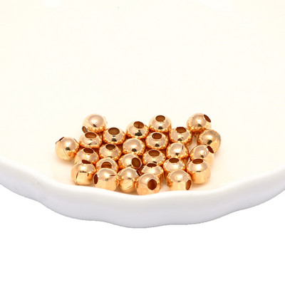 Nalazi za nakit Diy metalne perle zlatne boje/rodij/brončane boje Glatke kuglaste razmaknice perle za izradu nakita 2/2,5/3/4/5/6/8/10 mm