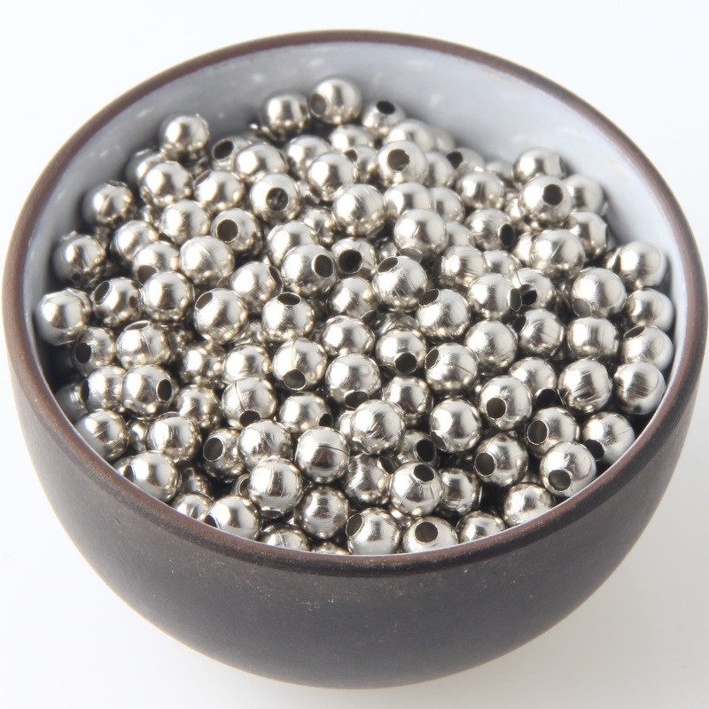 Nalazi za nakit Diy metalne perle zlatne boje/rodij/brončane boje Glatke kuglaste razmaknice perle za izradu nakita 2/2,5/3/4/5/6/8/10 mm