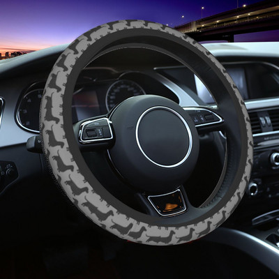 38 см калъф за волан на кола Дакел Силует на куче Мека виенска наденица Doxie Car-styling Elastische Automobile Accessory