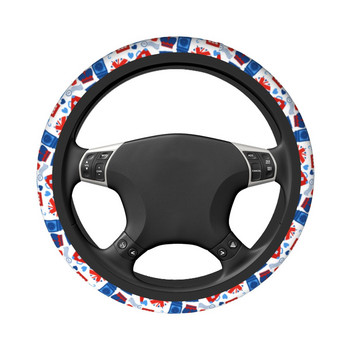 Английски капак за волан на кола 38 см против хлъзгане Защитен капак за волан Лондон Аксесоари за волан в стил на автомобил