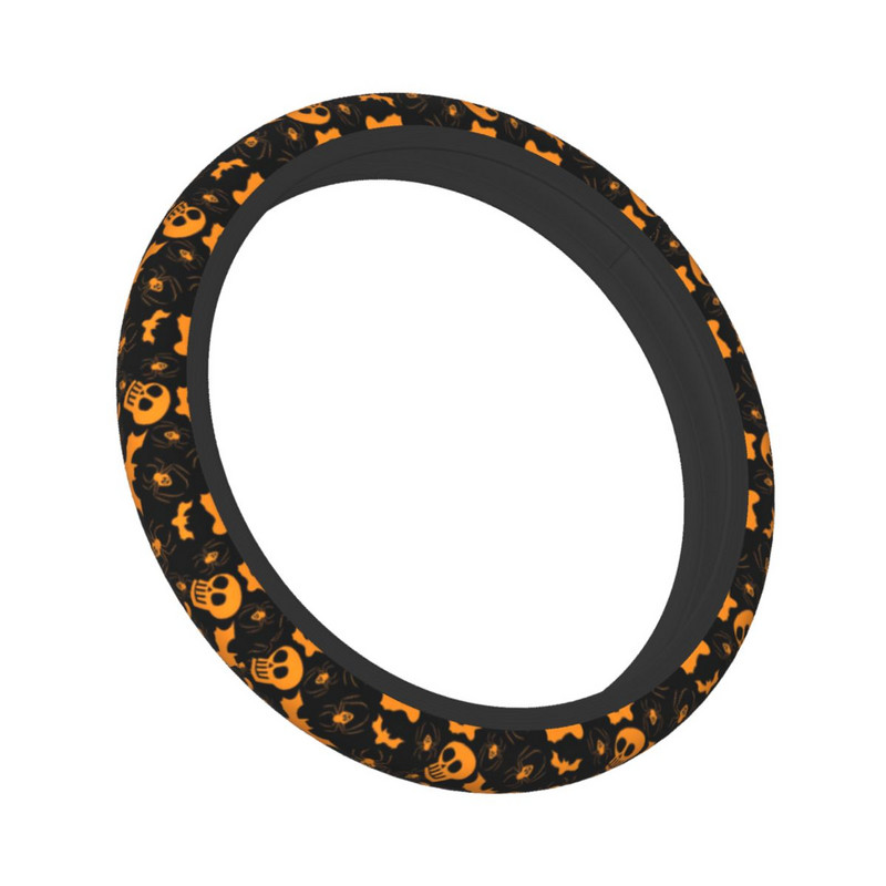 38 cm automobilio vairo dangtelis Helovinas moliūgų kaukolė Animacinių filmų pynė ant vairo dangtelio Automatiniai vairo priedai