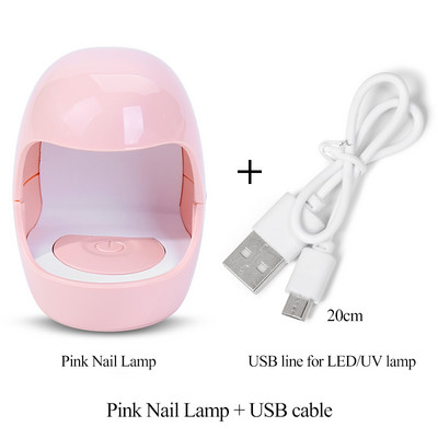 1 Pcs USB Nail Dryer 6W  UV LED Lamp Nail Art Manicure Tools Pink Egg Shape Design 30S Fast Drying Curing for Gel Nail Polish