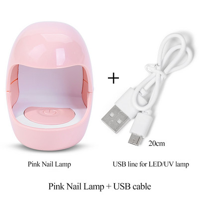 1 бр. USB сушилня за нокти 6W UV LED лампа Nail Art Инструменти за маникюр Дизайн с форма на розово яйце 30S Бързо съхнещо втвърдяване за гел лак за нокти