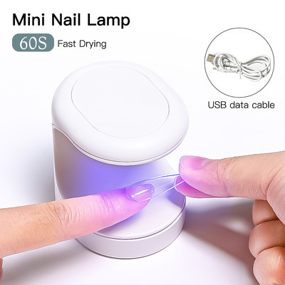 1 бр. USB сушилня за нокти 6W UV LED лампа Nail Art Инструменти за маникюр Дизайн с форма на розово яйце 30S Бързо съхнещо втвърдяване за гел лак за нокти