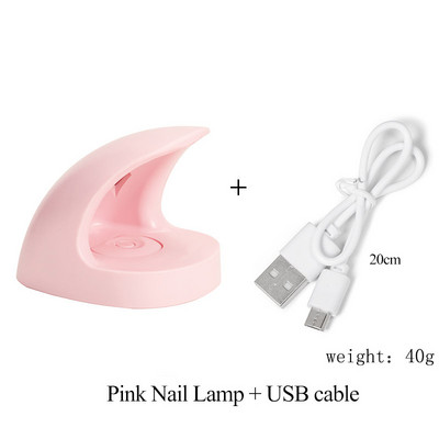 1 бр. USB сушилня за нокти 6W UV LED лампа Nail Art Инструменти за маникюр Дизайн с форма на розово яйце 30S Бързо съхнещо втвърдяване за гел лак за нокти