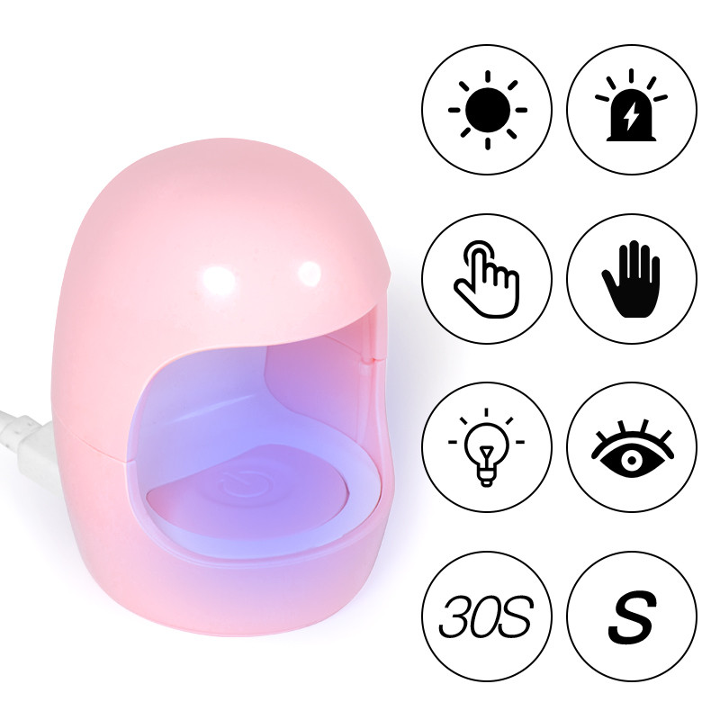 1 бр. USB сушилня за нокти 6W UV LED лампа Nail Art Инструменти за маникюр Дизайн с форма на розово яйце 30S Бързо съхнещо втвърдяване за гел лак за нокти