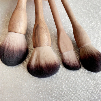 Νέο 1 τεμ. European Vintage Wood Handle Brush Makeup High Quality Walnut Loose Powder Blush Foundation Super soft brush contour