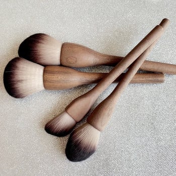 Νέο 1 τεμ. European Vintage Wood Handle Brush Makeup High Quality Walnut Loose Powder Blush Foundation Super soft brush contour