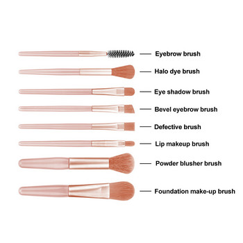 8 τμχ Mini Professional Makeup Brushes Eye Shadow Powder Blusher σετ πινέλων μακιγιάζ υψηλής ποιότητας Εργαλεία μακιγιάζ με βούρτσες βλεφαρίδων