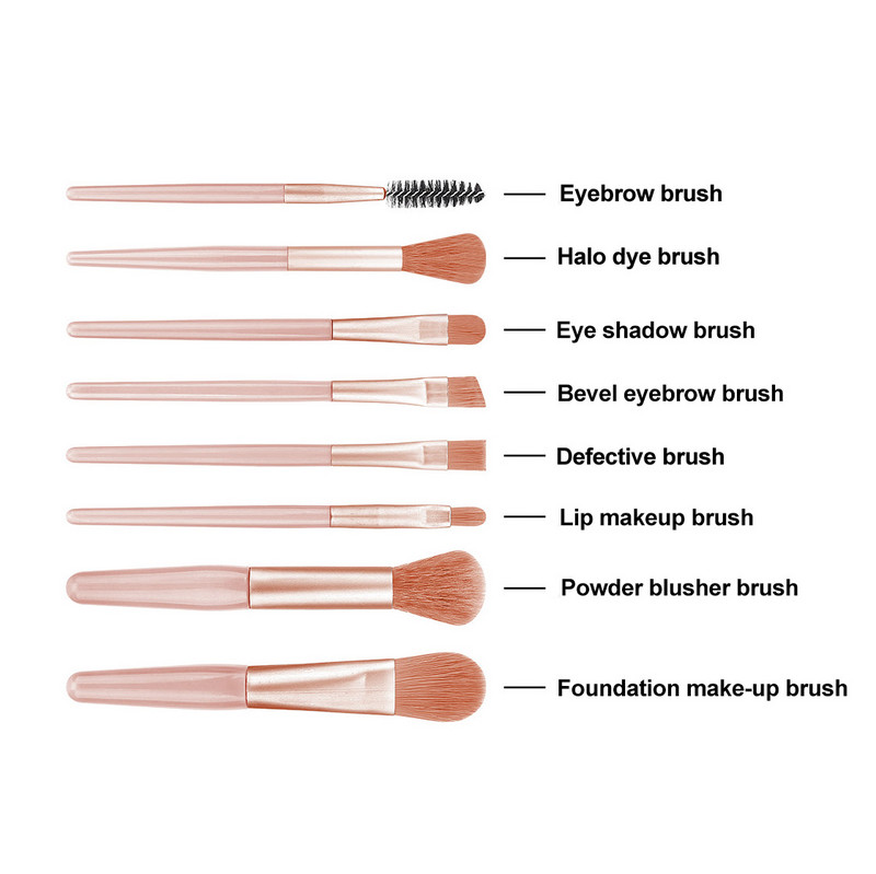 8 τμχ Mini Professional Makeup Brushes Eye Shadow Powder Blusher σετ πινέλων μακιγιάζ υψηλής ποιότητας Εργαλεία μακιγιάζ με βούρτσες βλεφαρίδων