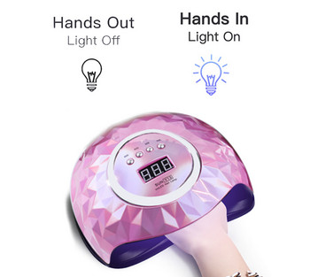 Домашна LED 60 UV лампа за нокти за сушене на гел лак за нокти Интелигентен сензор Режим на ниска топлина Nail Art Salon Професионален инструмент за маникюр Машина