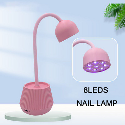BAQN Mini Lotus LED лампа за нокти Преносима USB зареждаща настолна лампа 24W Машина за сушене на нокти с един пръст Оборудване за маникюр