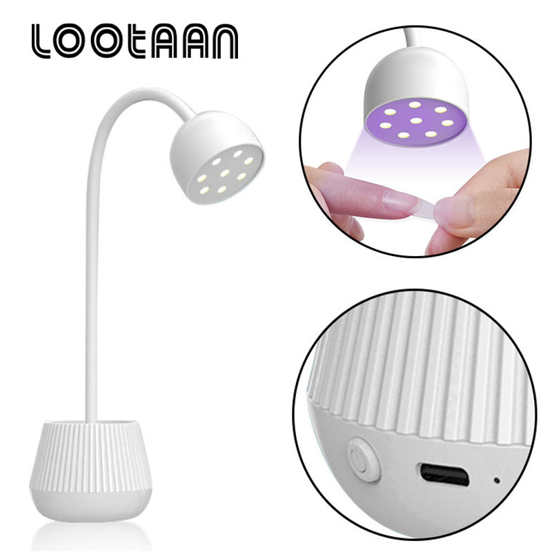 BAQN Mini Lotus LED-lamp küüntele Kaasaskantav USB-laadimislauavalgusti 24W ühe sõrme küünekuivati masina maniküüri varustus