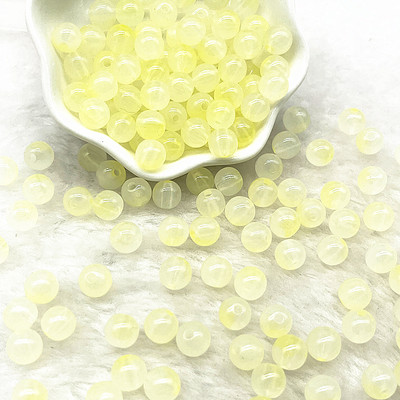 50 τμχ 8mm Διπλό Χρώμα Ζελέ Αποτέλεσμα Στρογγυλές Ακρυλικές Χάντρες Loose Spacer Beads Pattern for Jewelry Making DIY κολιέ