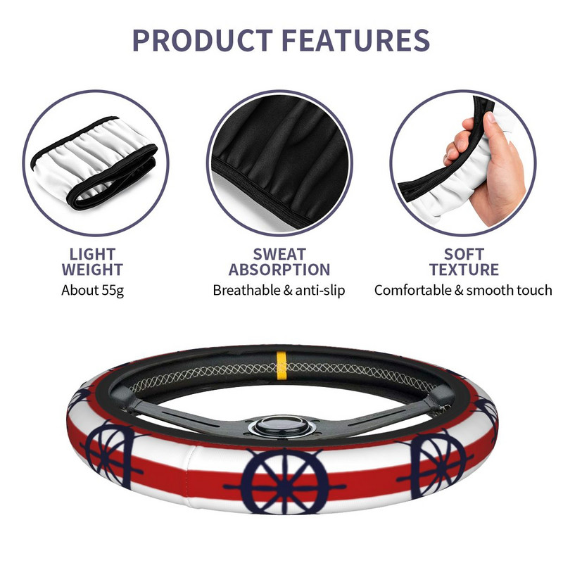 38 cm auto rooli kate Nordic Nautical Ankur Rool Navy Punutis Rooli kaanel Auto Decor Autotarvikud