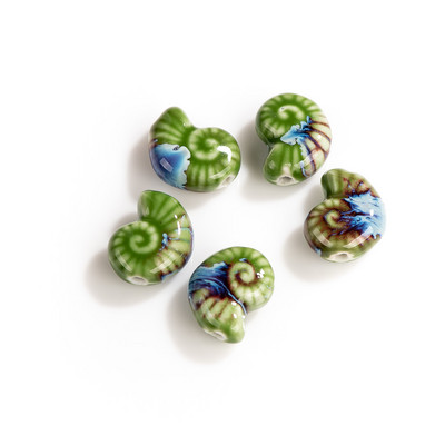 20#5db Kis kagyló kerámia gyöngyök többszínű medál porcelán ékszer alkatrész nyaklánc karkötőhöz #XN083