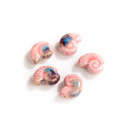 20#5db Kis kagyló kerámia gyöngyök többszínű medál porcelán ékszer alkatrész nyaklánc karkötőhöz #XN083