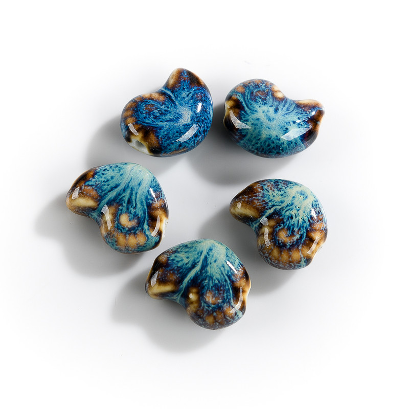 20#5db Kis kagyló kerámia gyöngyök többszínű medál porcelán ékszer alkatrész nyaklánc karkötőhöz #XN083