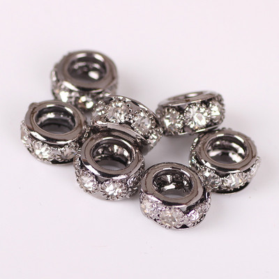 Metallist ümmargused helmed 10/12 mm kristallklaasist kividest helmed, suured augud helmed, vahetükk Murano tšehhi helmeste võlu, mis sobib käevõru jaoks